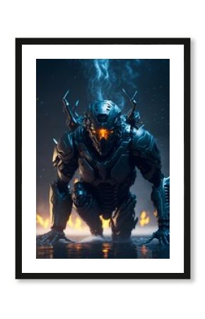 Metal Robot Crouching