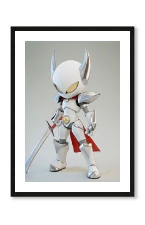 White Knight Warrior Character with Sword
