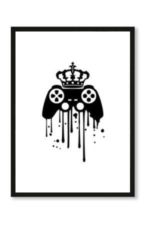 cool graffiti tropfen gamer zocken spielen computer spaß konsole controller krone könig king prinz königin queen prinzessin freak pad game spiel clipart