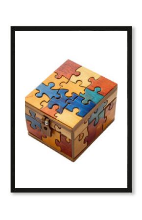 Isolated Colorful Puzzle Box