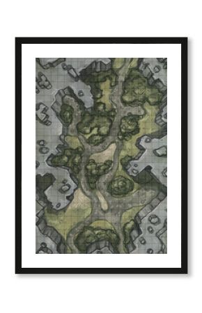 DND Battle Maps Gridded Fantasy Map Grid-Based Adventure Board Game Battlemap for Dungeons and Dragons Printable RPG Map Tabletop Gaming Terrain Dungeon Map Grid Layout, hand drawing