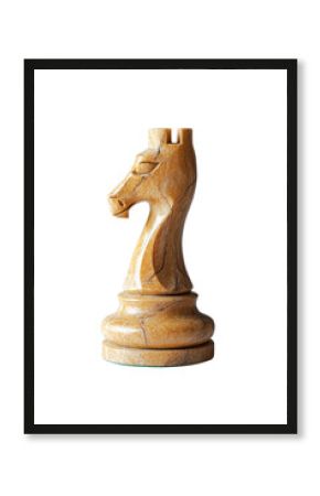 Isolated Stone Knight Chess Piece with Cracks