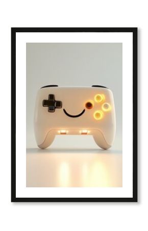 Happy Gamer Controller:  Joyful Gaming Experience with  Bright Lights,  Digital Fun,  Virtual Worlds,  Interactive Entertainment,  Exciting Adventures,  
