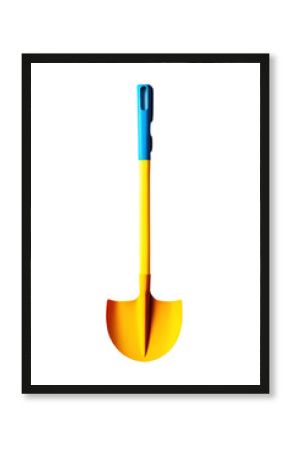 Isolated Yellow and Blue Toy Shovel